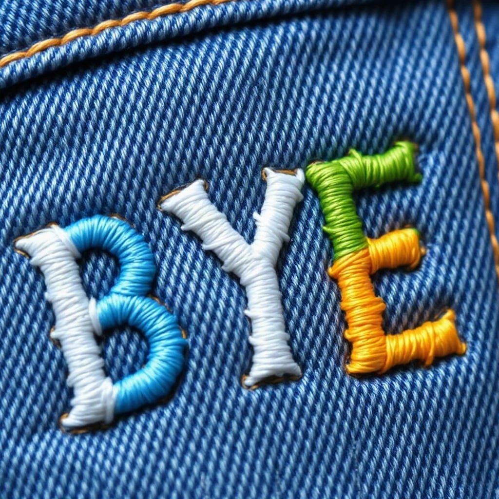 Embroidered Patch Bye Typography