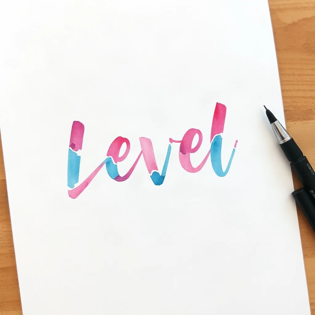 Watercolor Lettering Level Typography