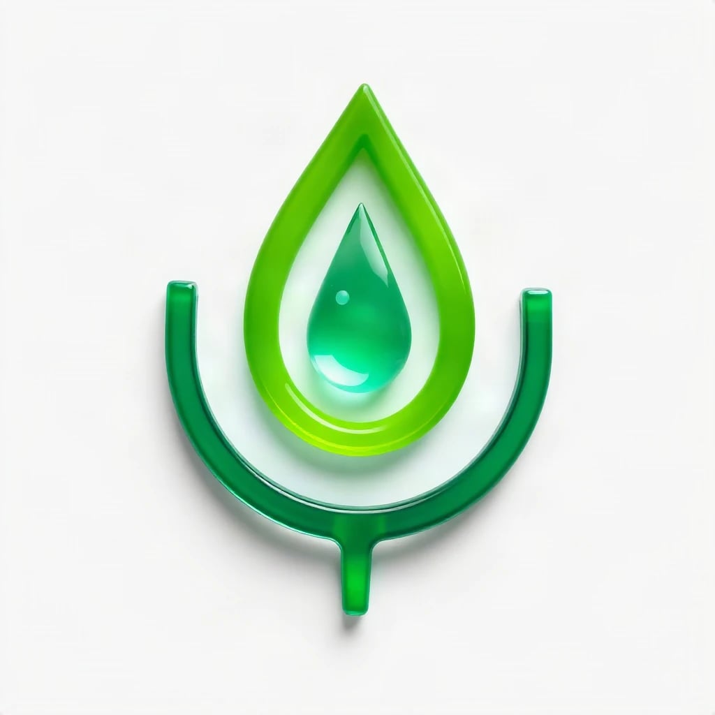3D Glossy Leaf Drop Logo