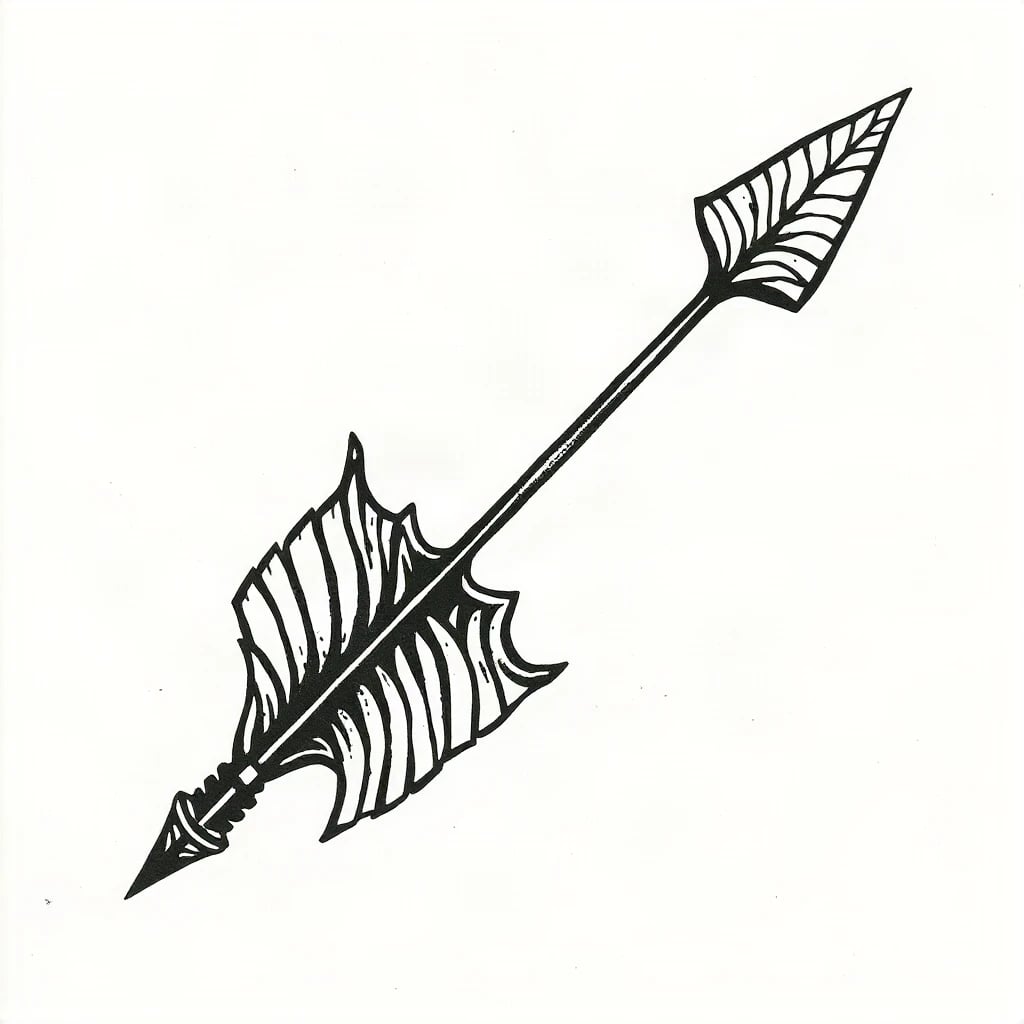 Blackwork Arrow Tattoo