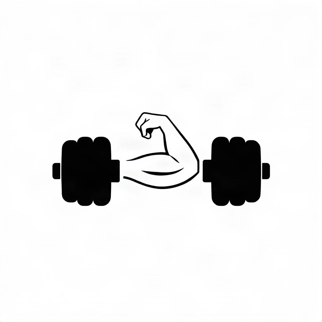 Negative Space Dumbbell Logo