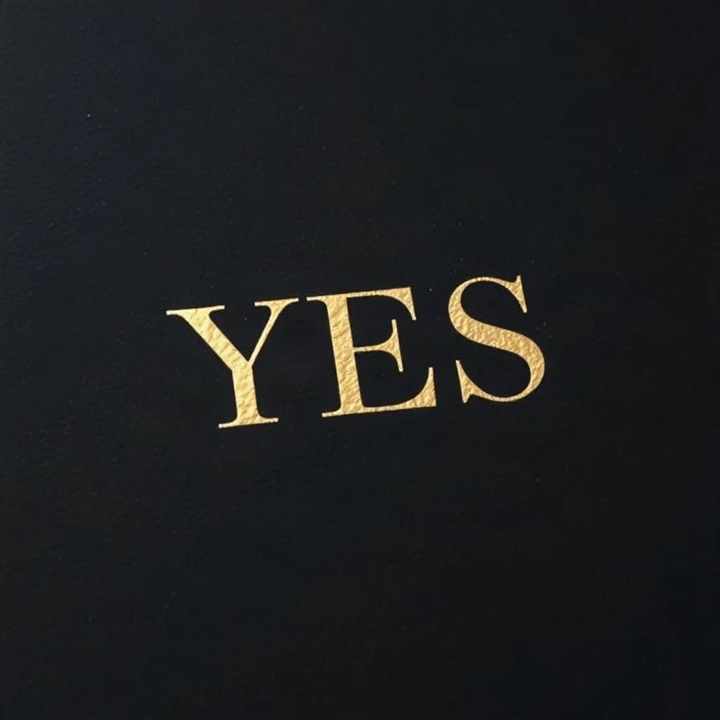 Gold Foil Yes Typography