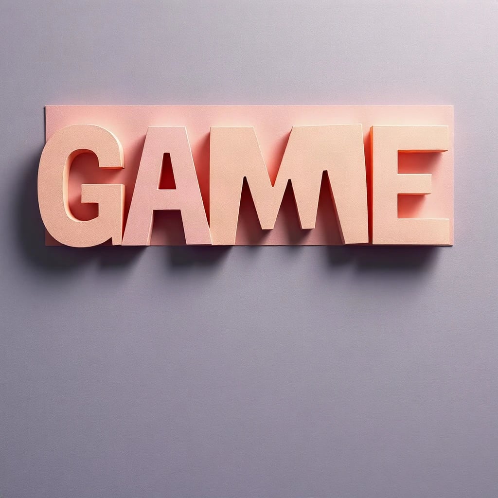 Paper Cut Game Typography