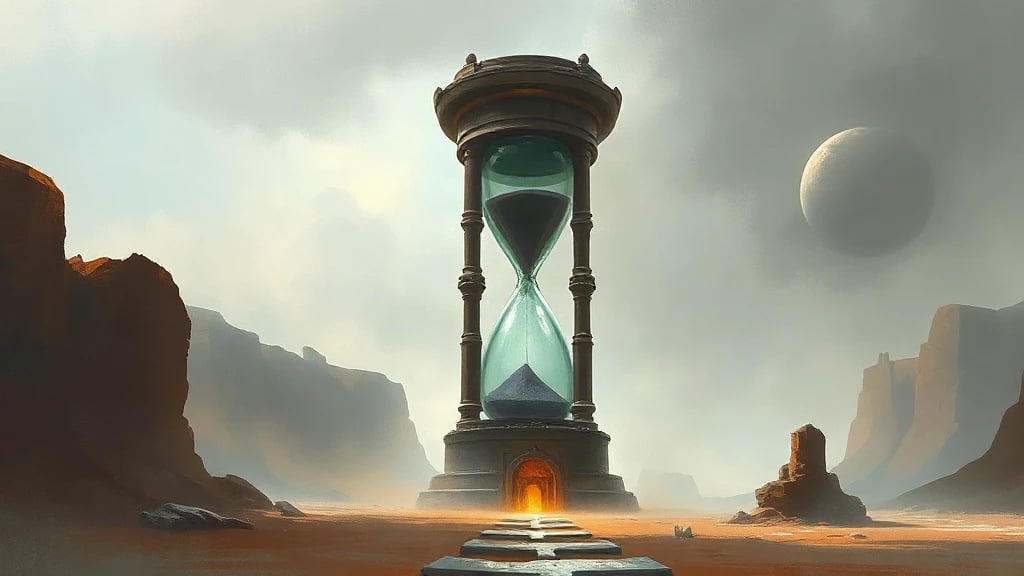 Giant Hourglass Tower In A Painterly Sketch