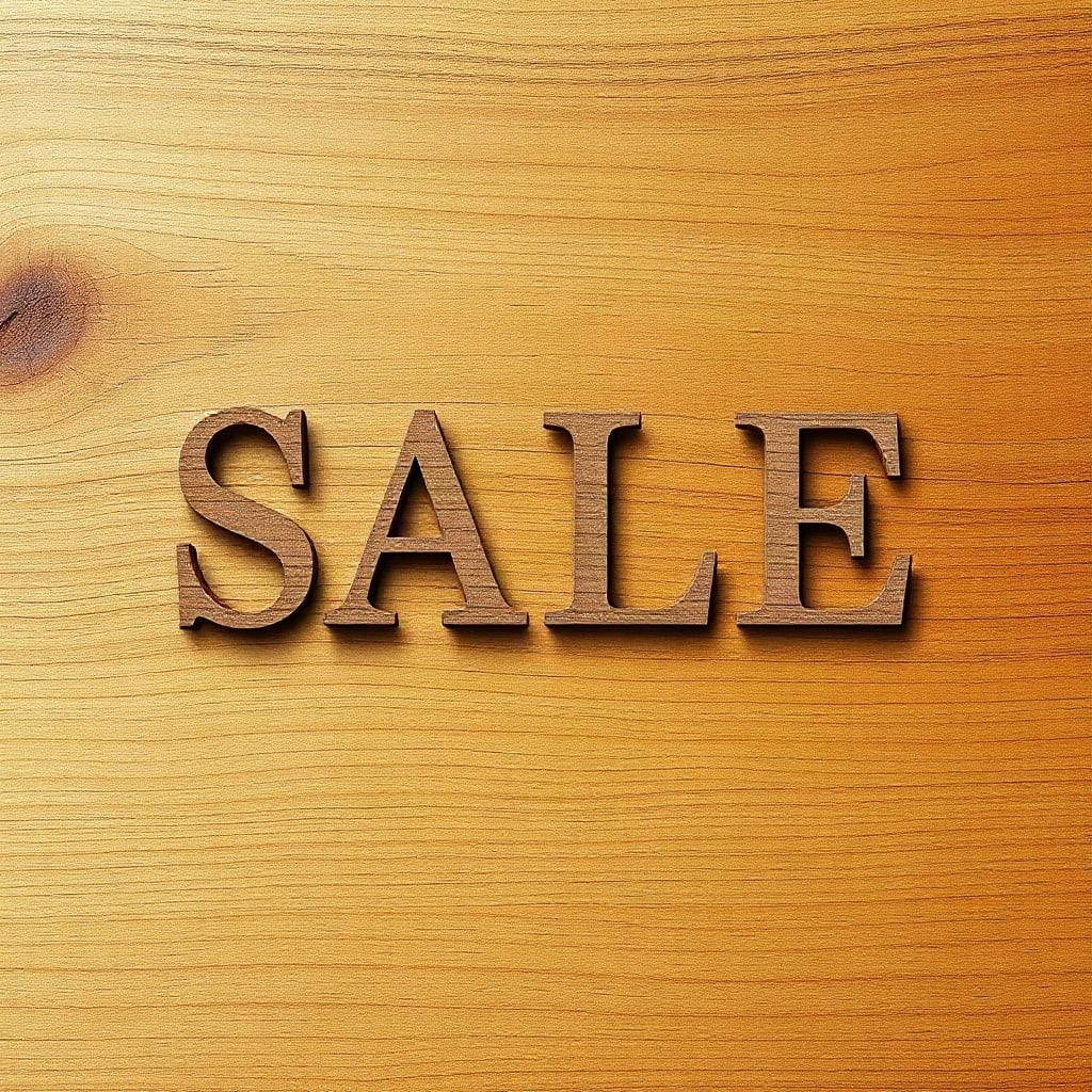 Wooden Carved Sale Typography