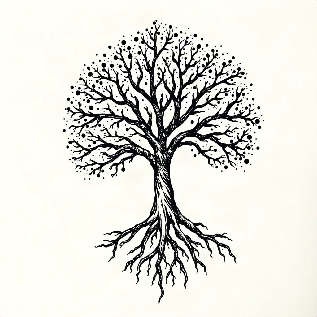 Dotwork Tree Of Life Tattoo