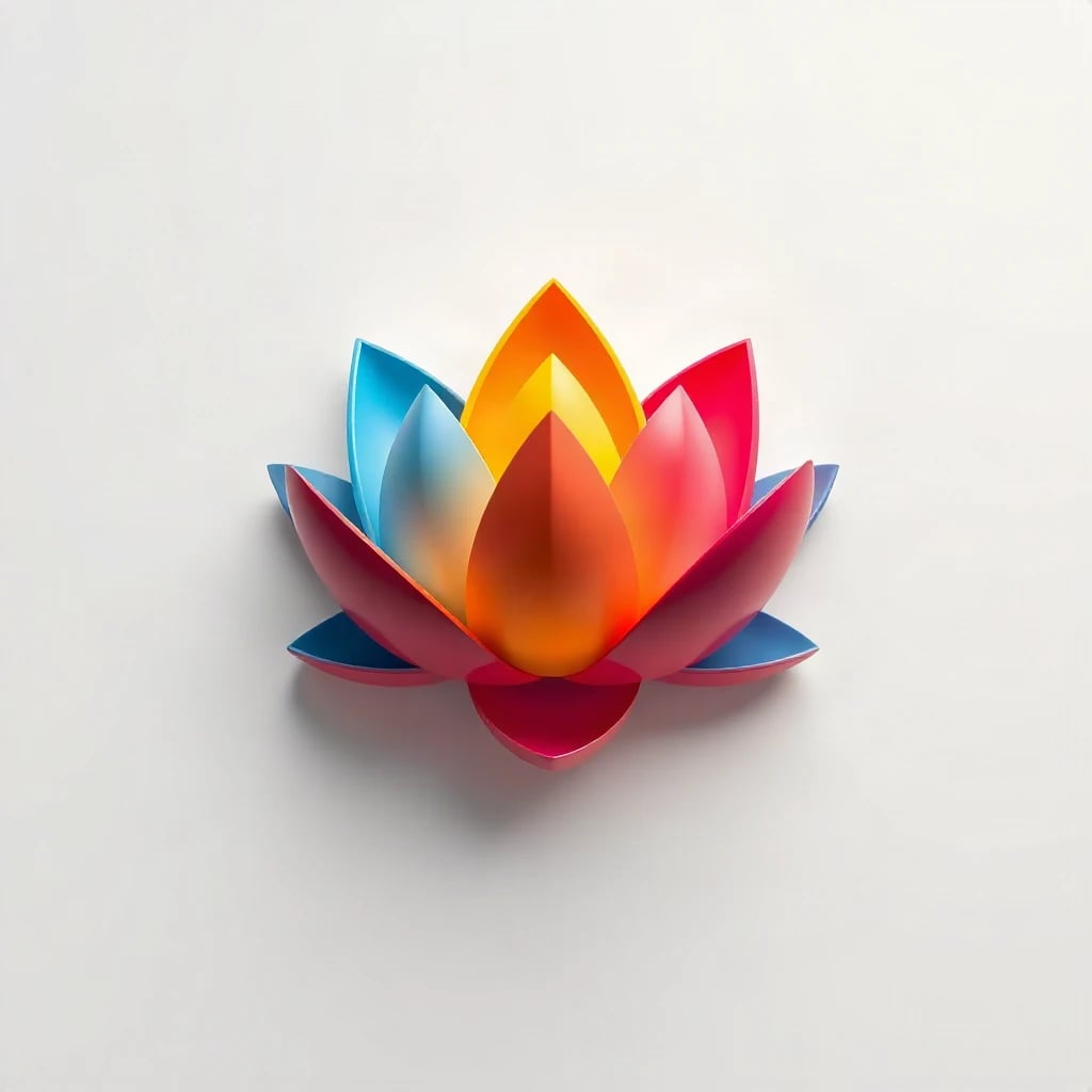 3D Glossy Lotus Logo