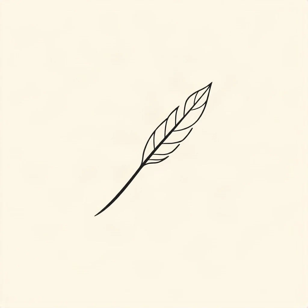 Line Art Feather Pen Logo