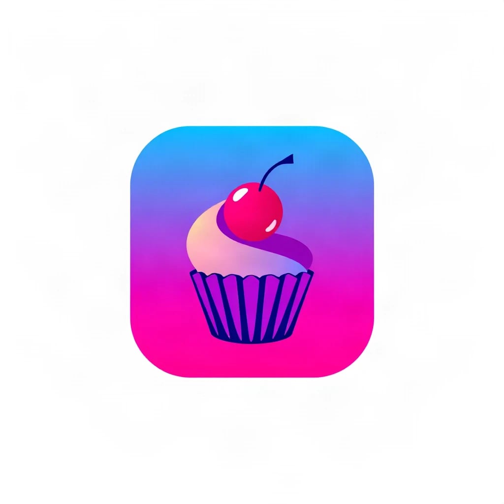 Gradient Modern Cupcake Logo