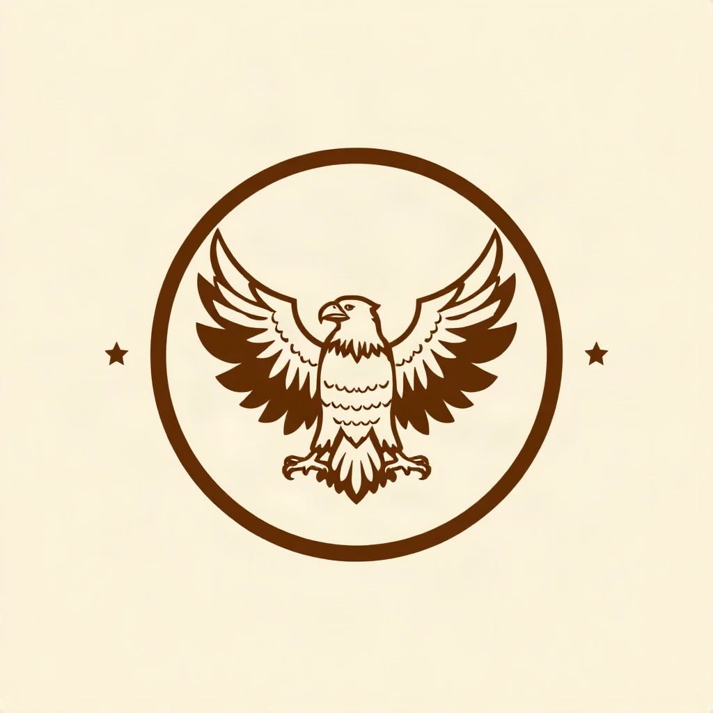 Retro Emblem Eagle Wings Logo