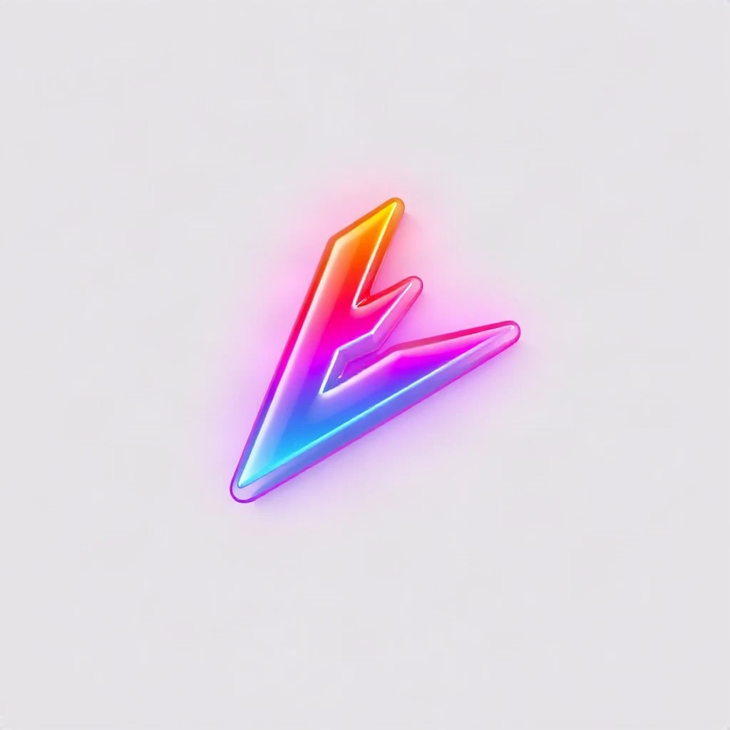 3D Glossy Lightning Bolt Logo