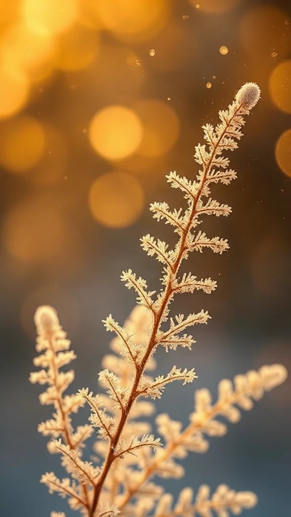 Frost Fern Macro Golden