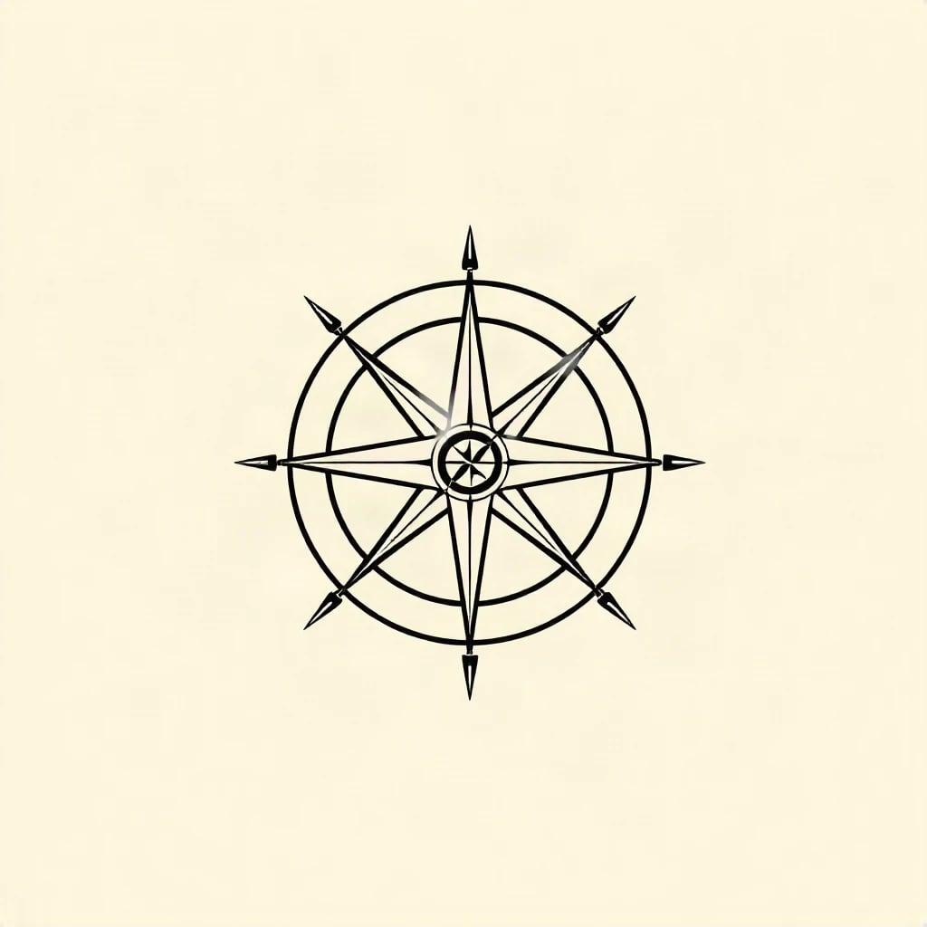 Line Art Compass Logo