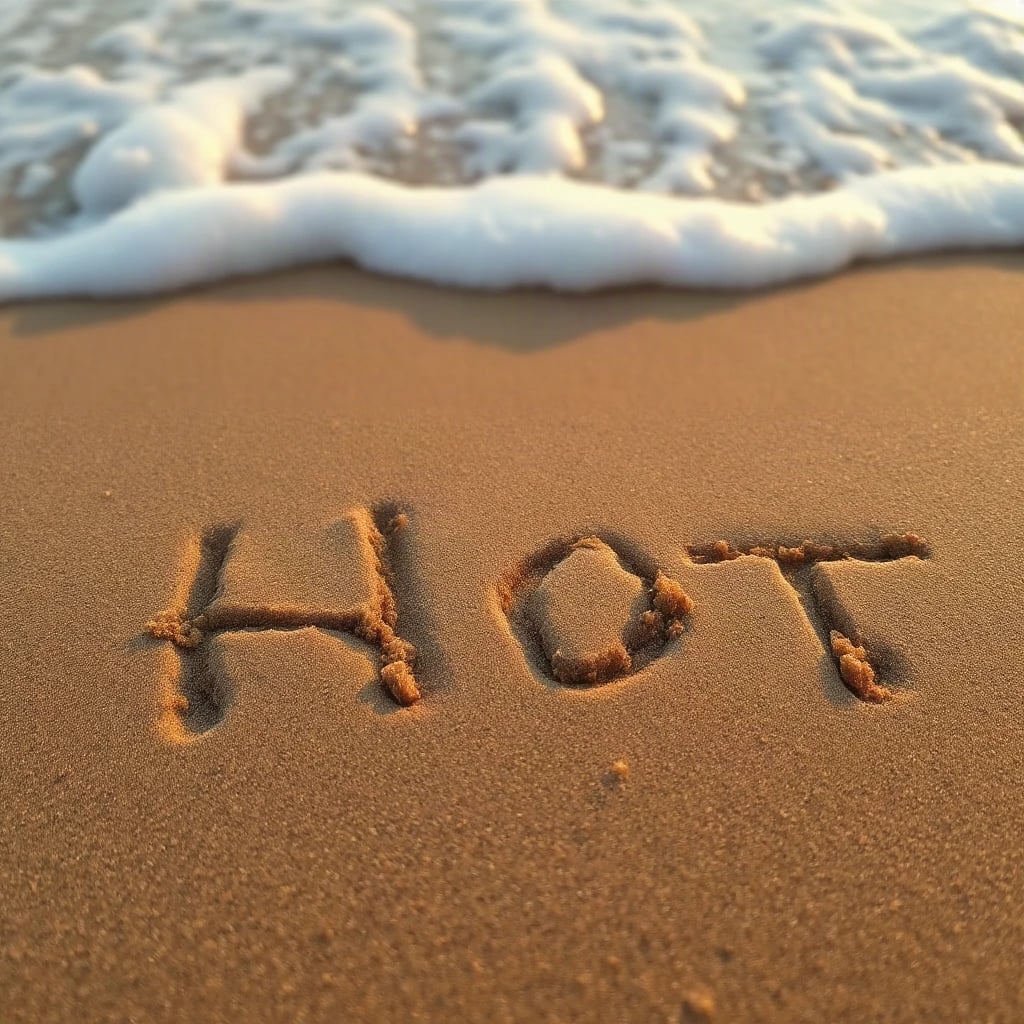 Sand Writing Hot Typography