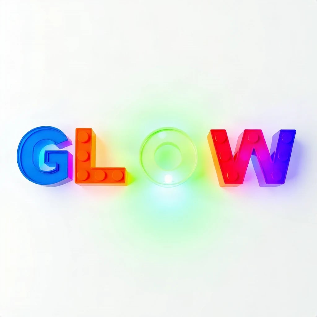 Lego Bricks Glow Typography
