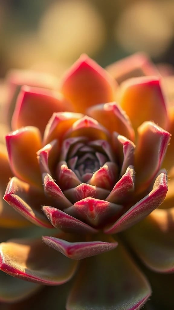 Succulent Rosette Macro Golden