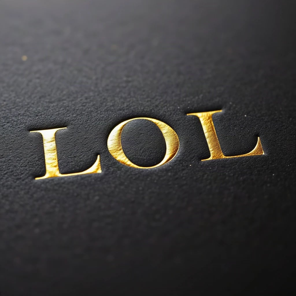 Gold Foil Lol Typography