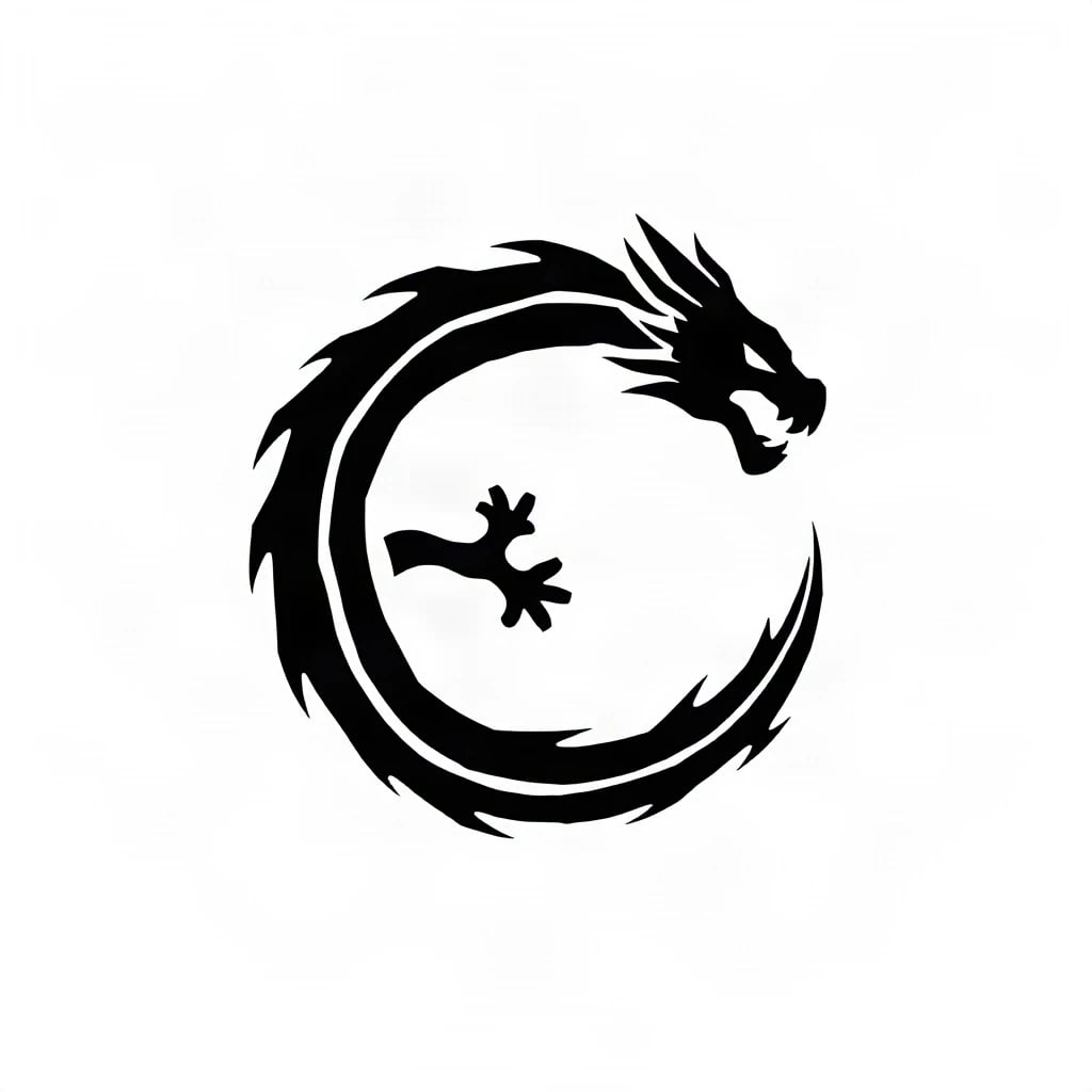 Negative Space Dragon Logo