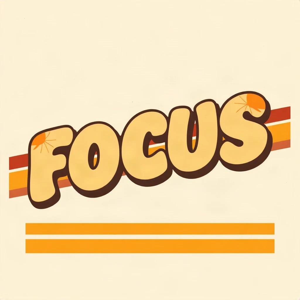 Retro 70s Focus Typography