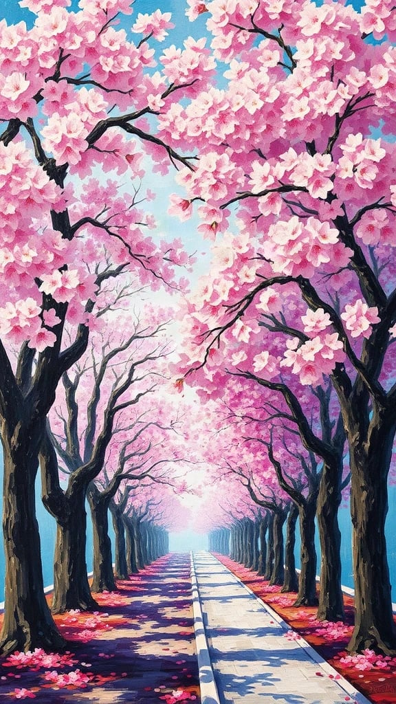 Cherry Blossom Avenue Acrylic Palette Knife