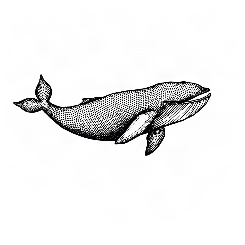 Dotwork Whale Tattoo