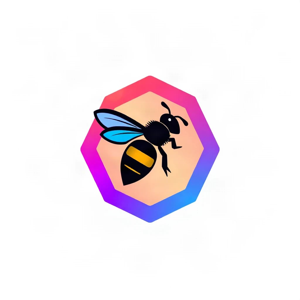 Gradient Modern Bee Hexagon Logo
