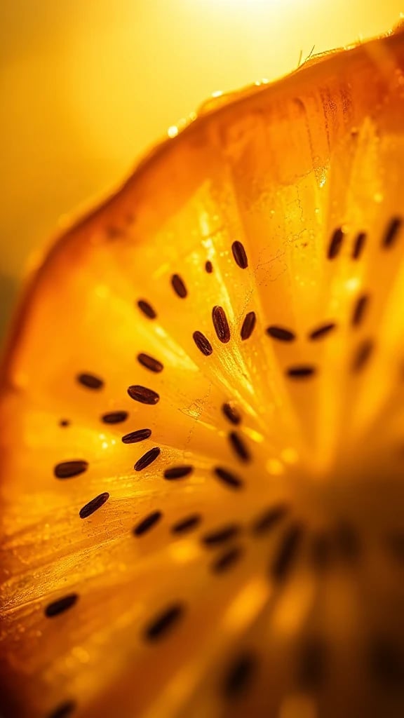 Kiwi Slice Macro Golden
