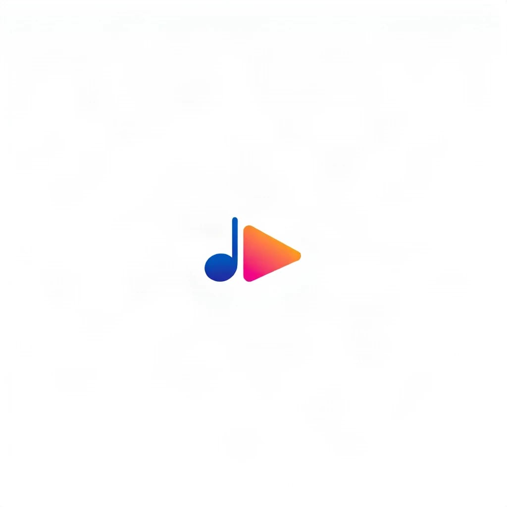 Flat Minimal Music Note Play Logo
