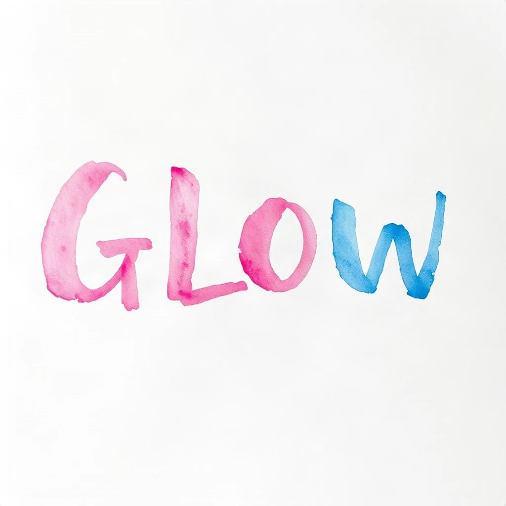 Watercolor Lettering Glow Typography