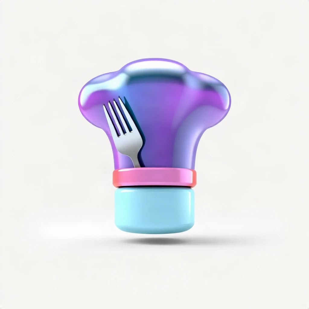 3D Glossy Chef Hat Logo