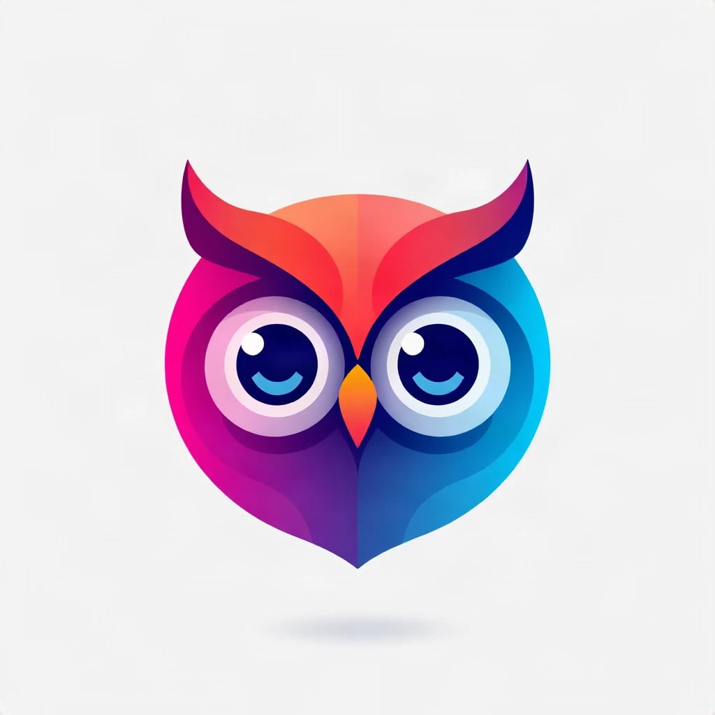 Gradient Modern Owl Logo