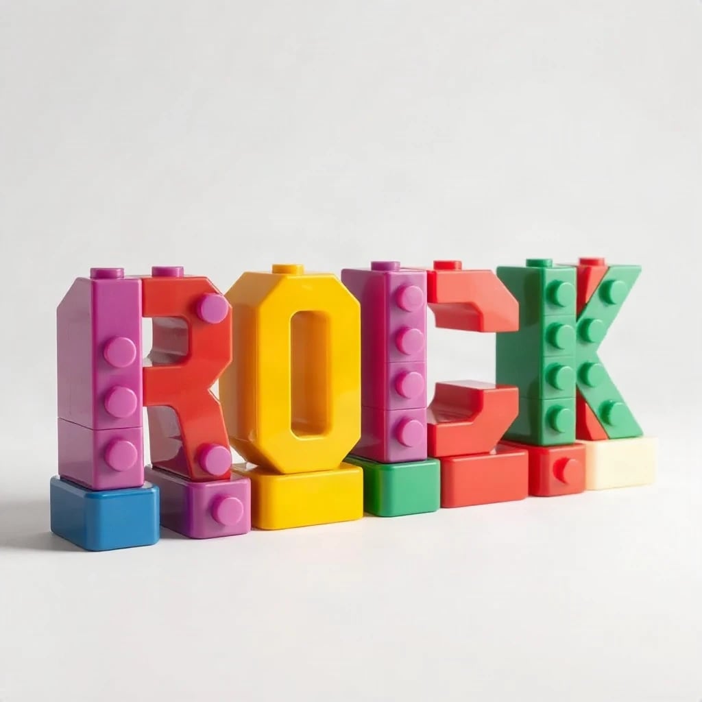 Lego Bricks Rock Typography
