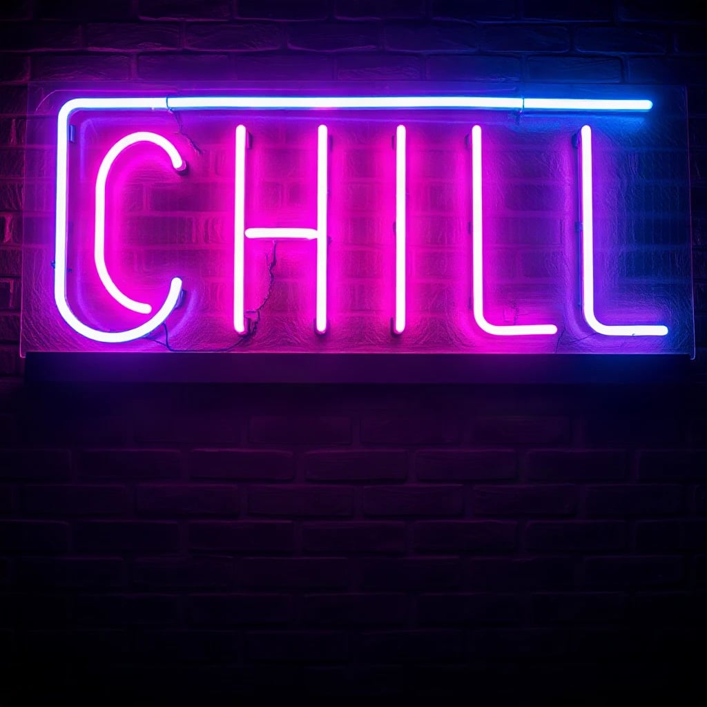 Neon Sign Chill Typography