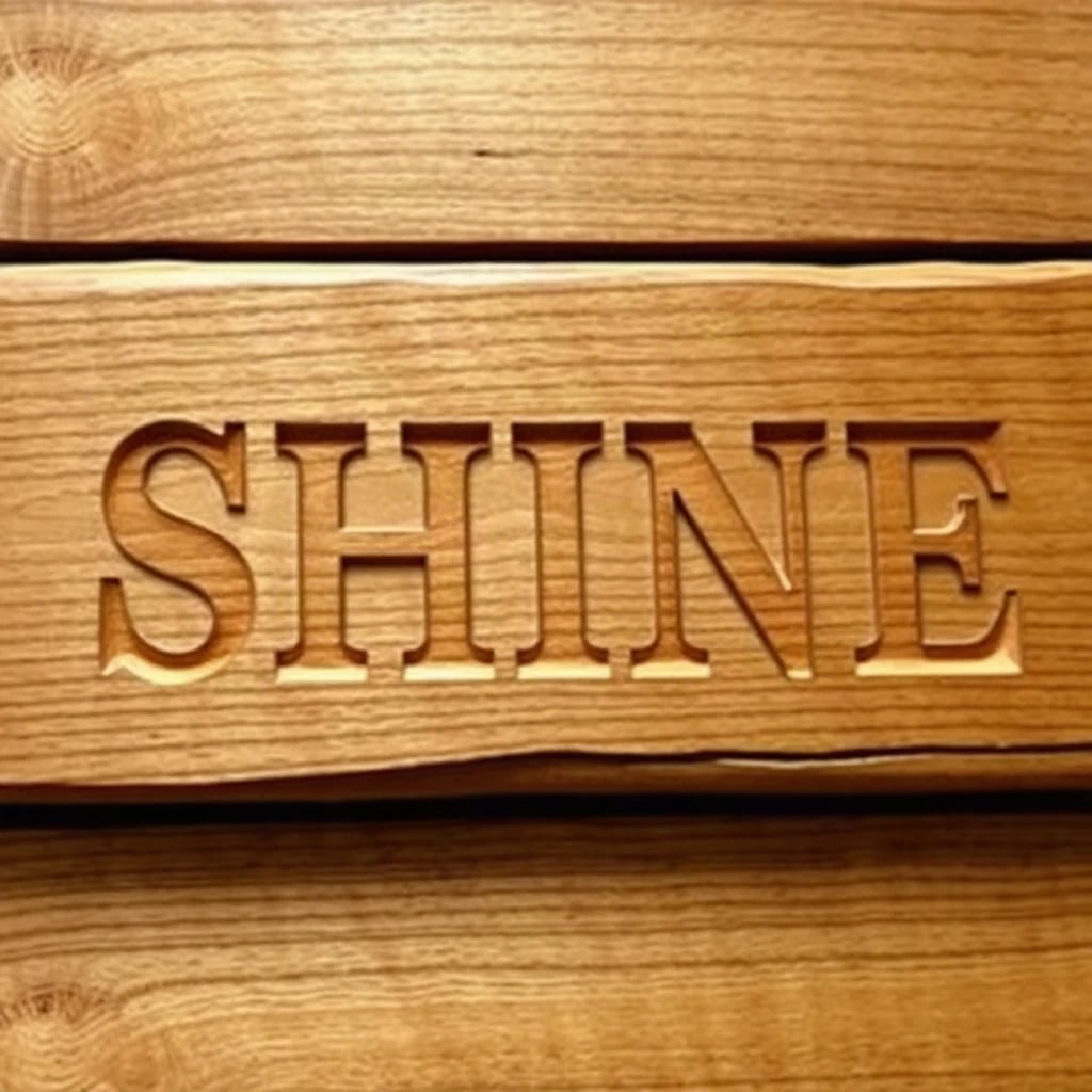 Wooden Carved Shine Typography