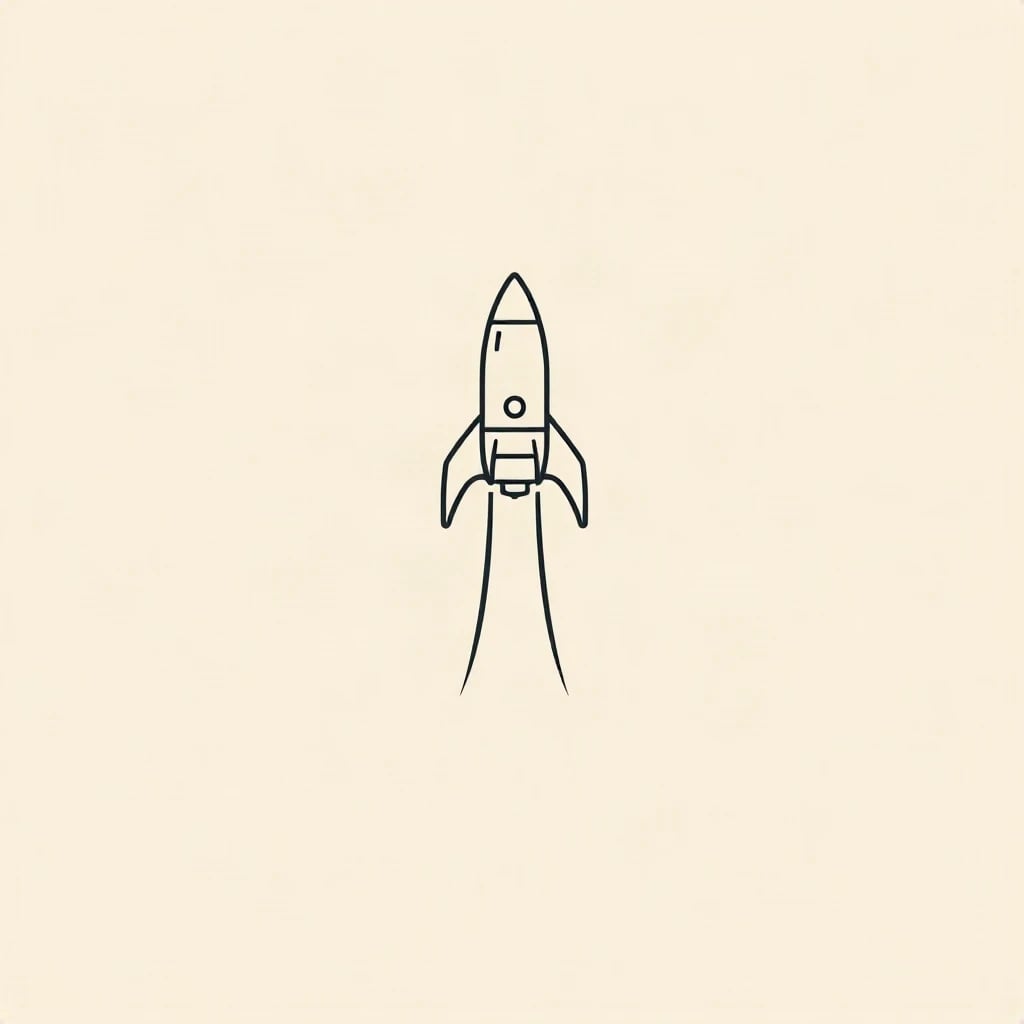 Line Art Rocket Logo