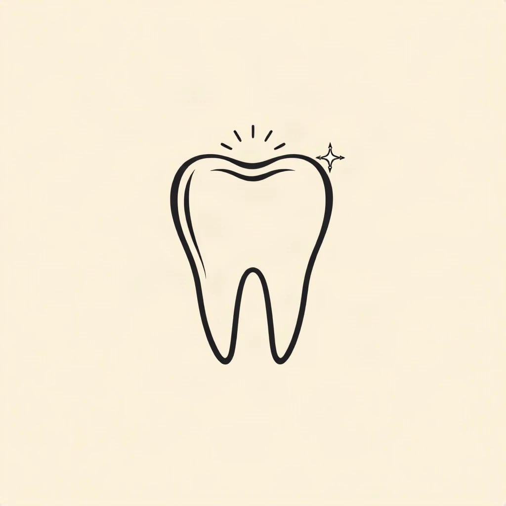 Line Art Tooth Smile Logo