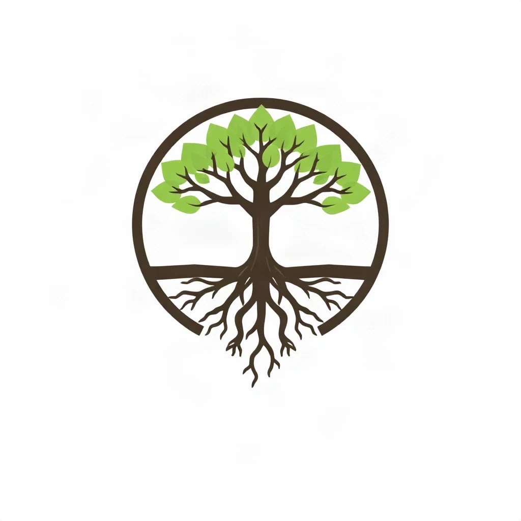 Flat Minimal Tree Circle Logo