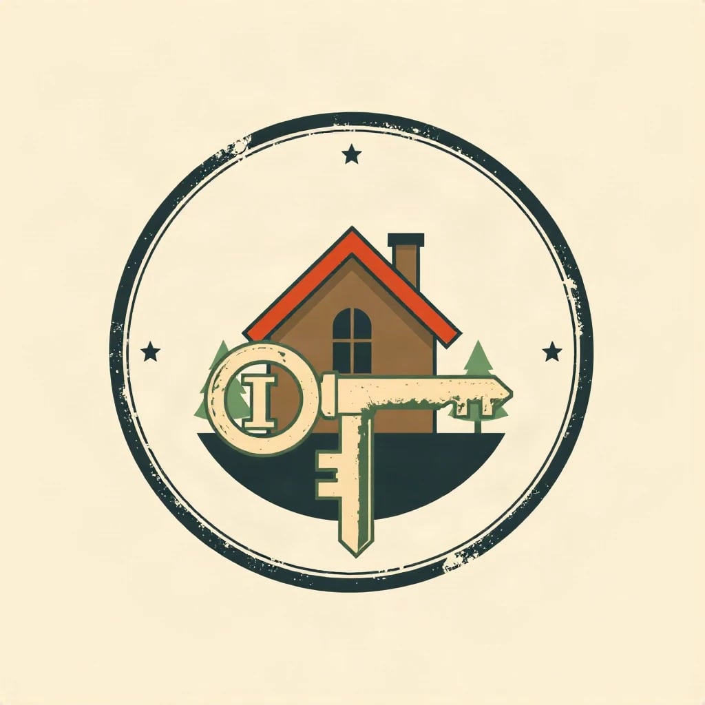 Vintage Badge House Key Logo