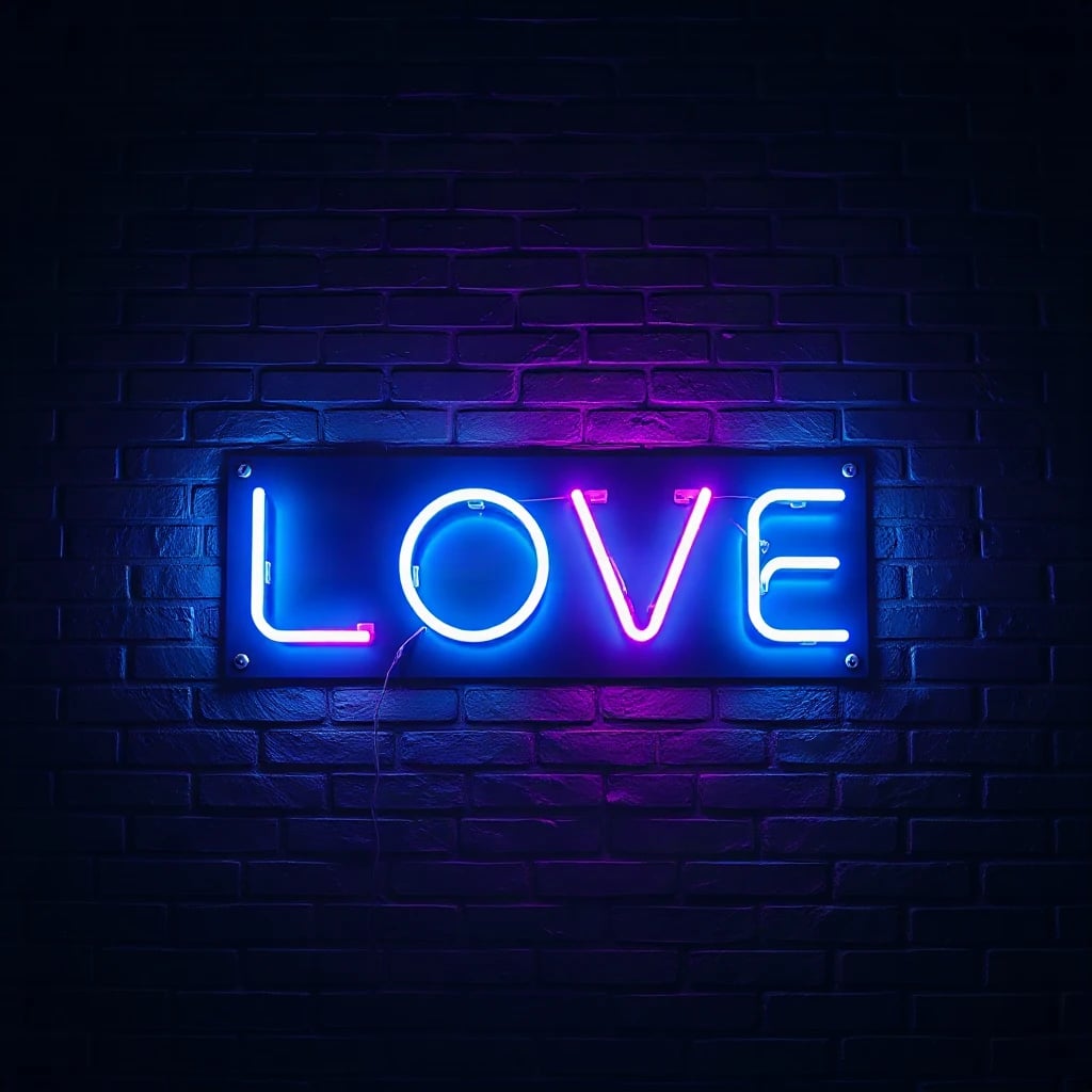 Neon Sign Love Typography