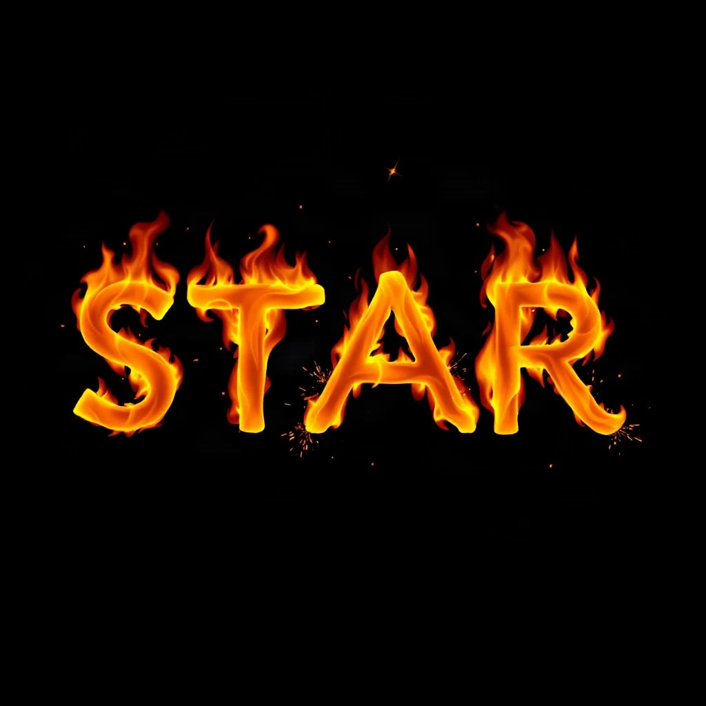 Fire Letters Star Typography