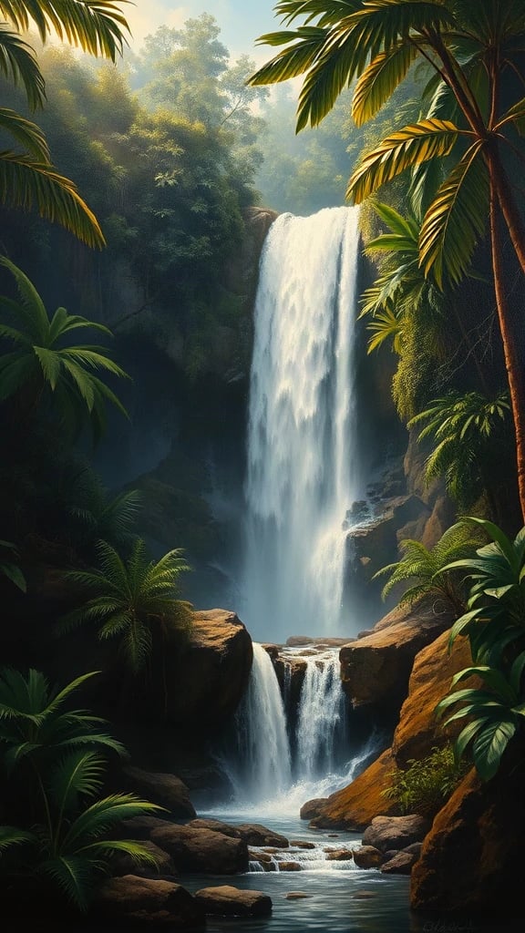 Waterfall In A Tropical Renaissance