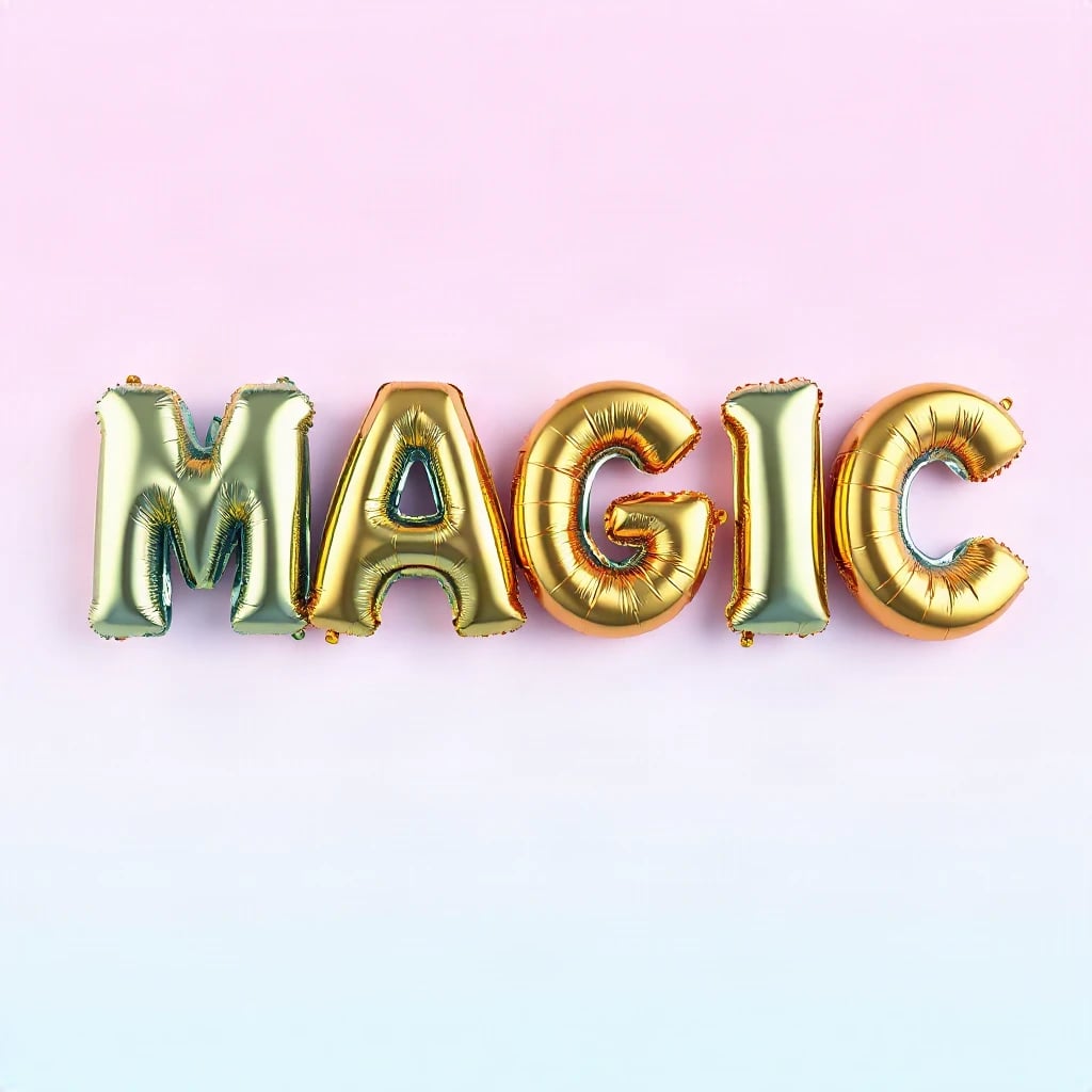 3D Balloon Magic Typography