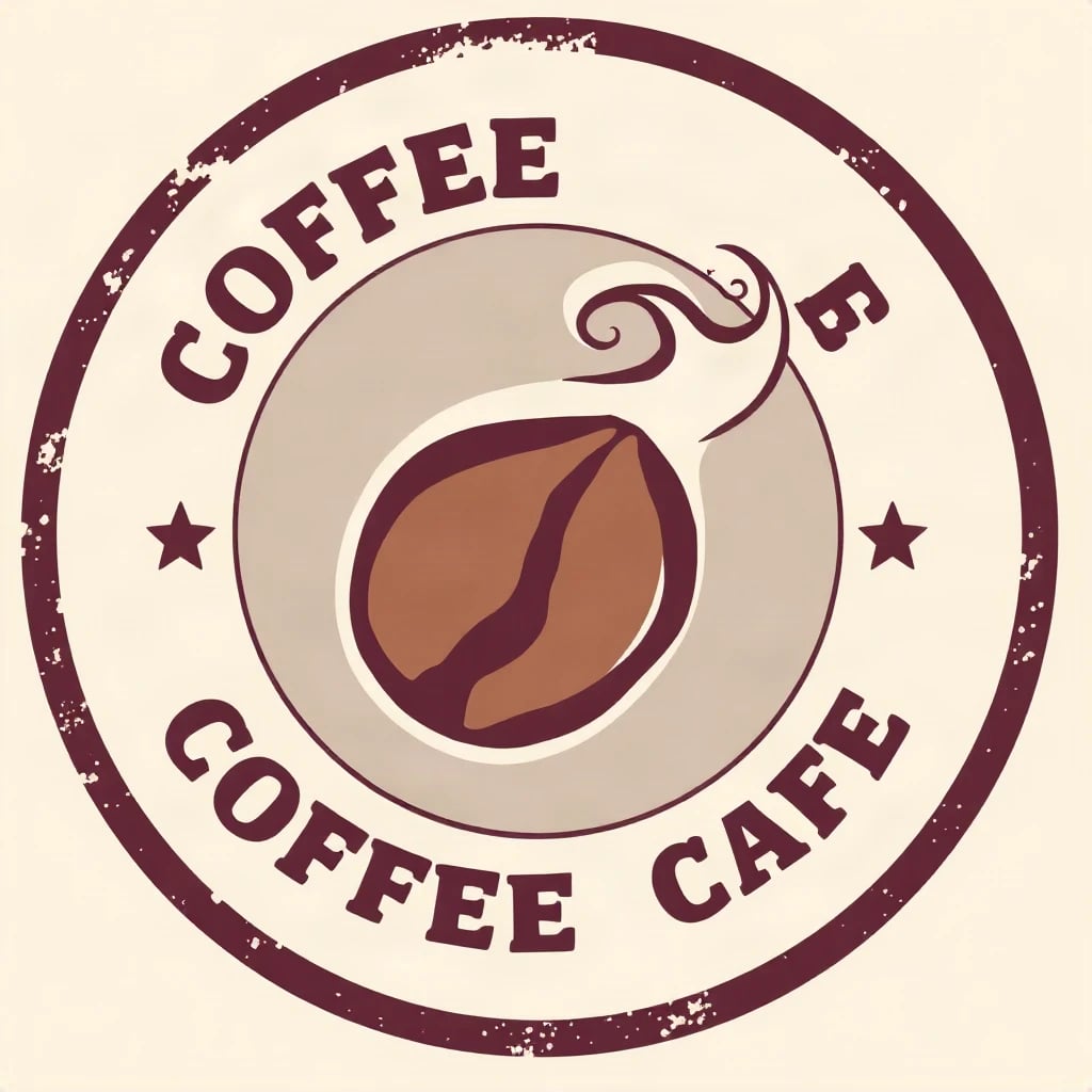 Vintage Badge Coffee Bean Logo