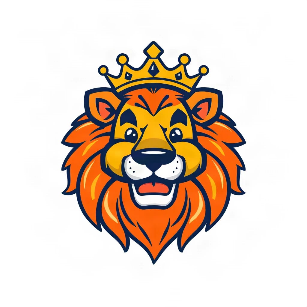 Mascot Lion Crown Logo
