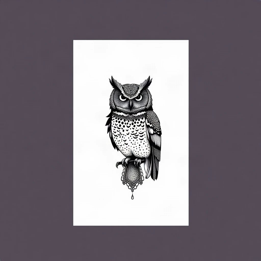 Dotwork Owl Tattoo