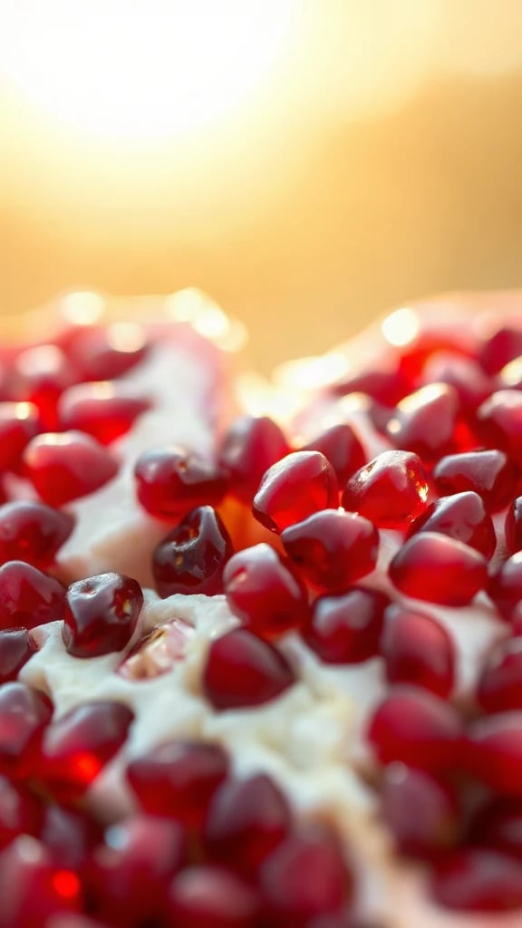 Pomegranate Seeds Macro Golden