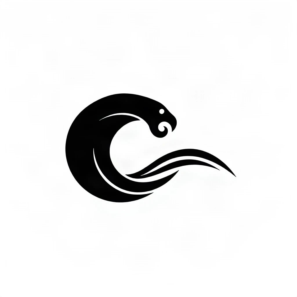 Negative Space Wave Logo