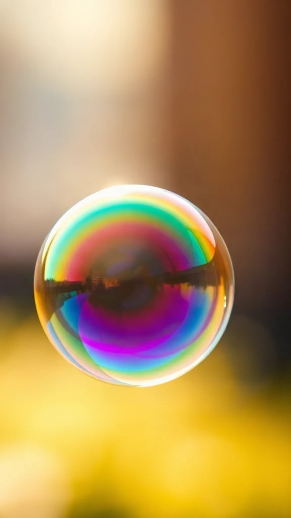 Soap Bubble Film Macro Golden