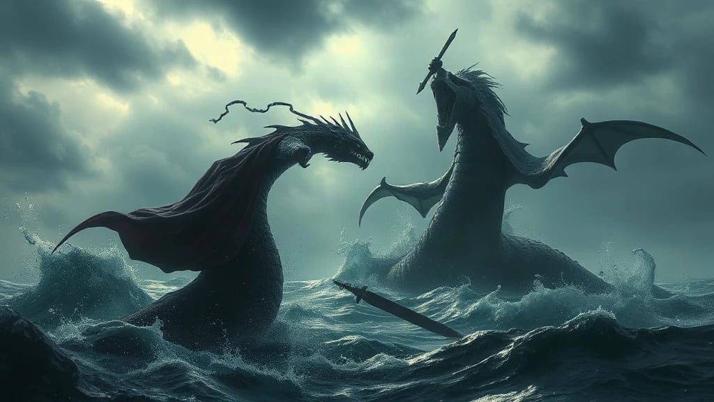 Battle Between A Knight And Matte Painting