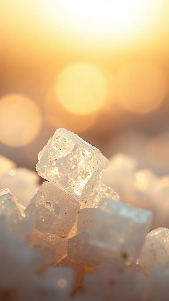 Salt Crystals Macro Golden
